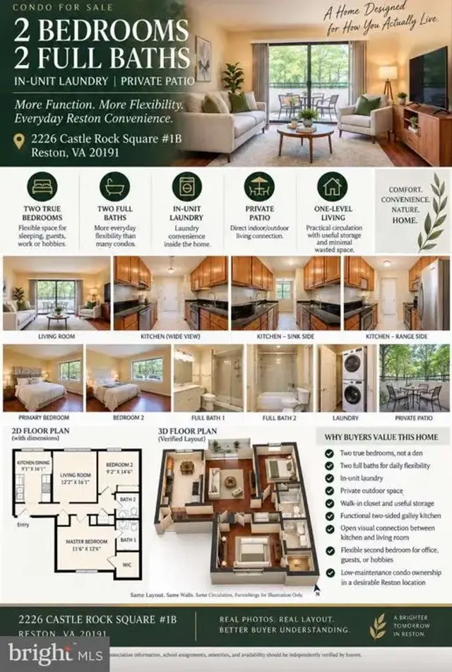 2226 Castle Rock Sq #1b, Reston