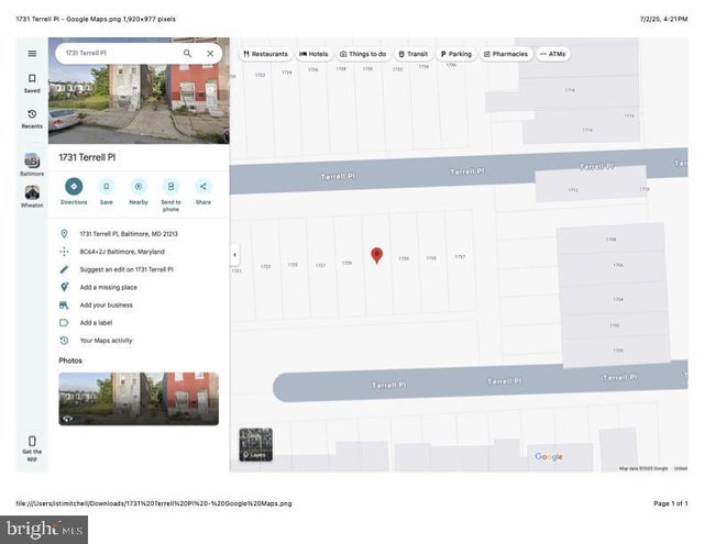1731 Terrell Pl, Baltimore