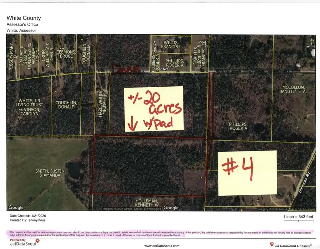 #4 = 20 Acres Off Deer Road, Rose Bud