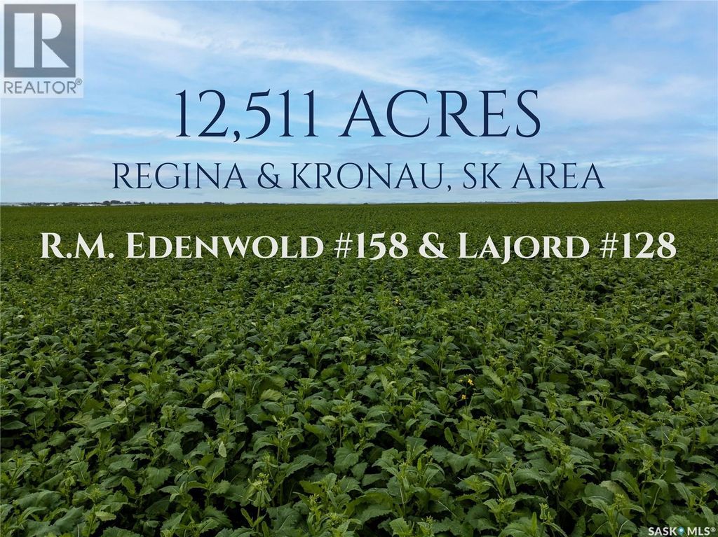12,511 Acres Of Farmland & Yard Sites Near Regina, Edenwold Rm No.158
