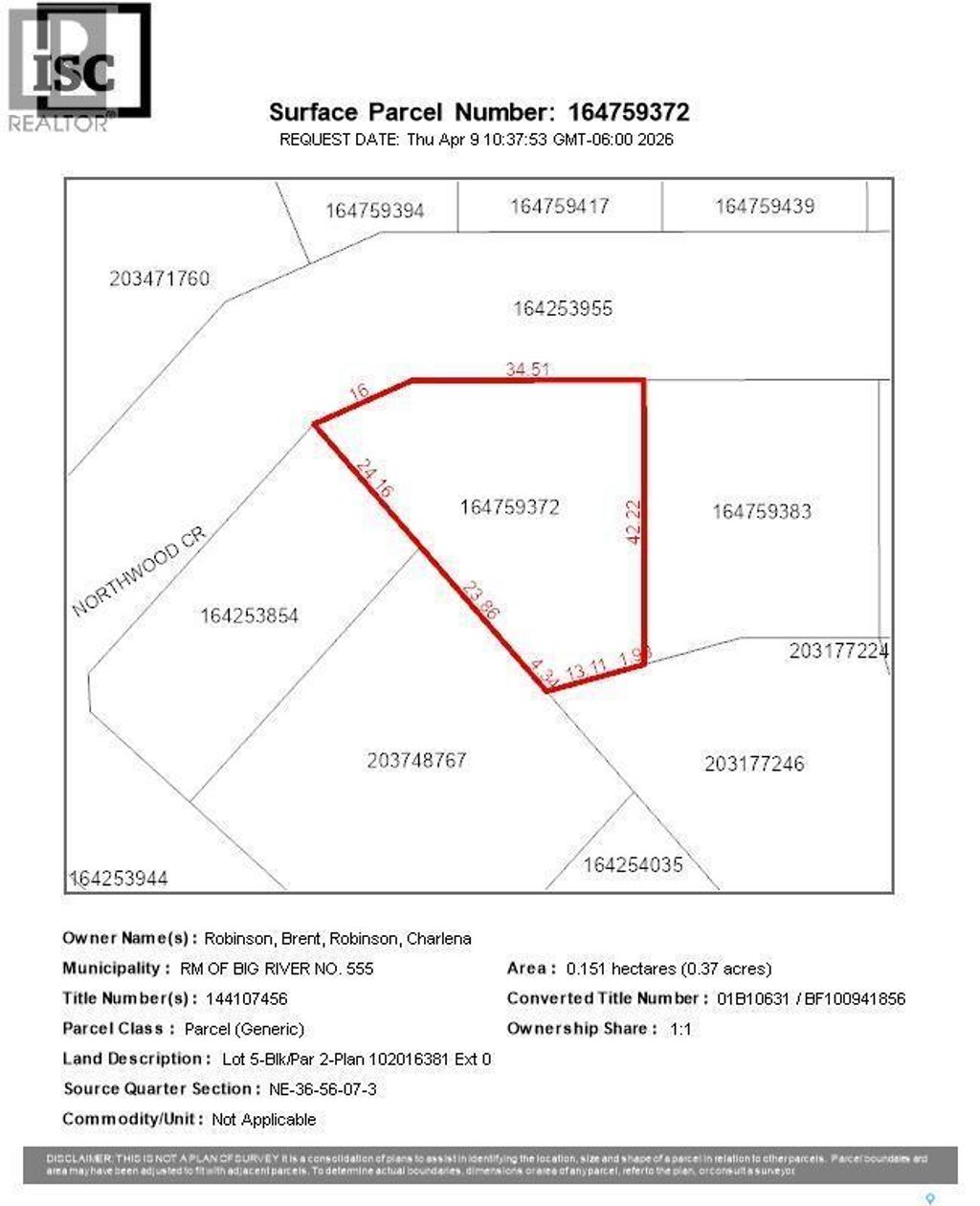 Lot 5 Blk 2 Northwood Crescent, Big River Rm No. 555