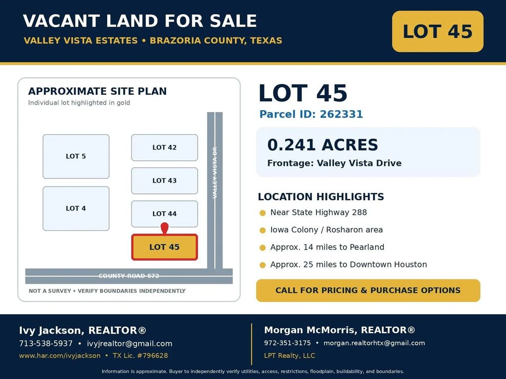 Lot 45 Green Valley Vista, Rosharon