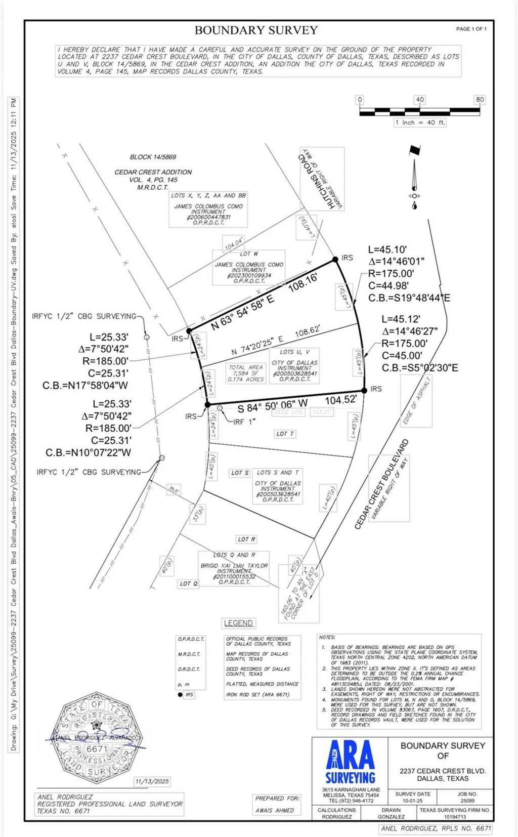 2237 Cedar Crest Lot U & V Boulevard, Dallas