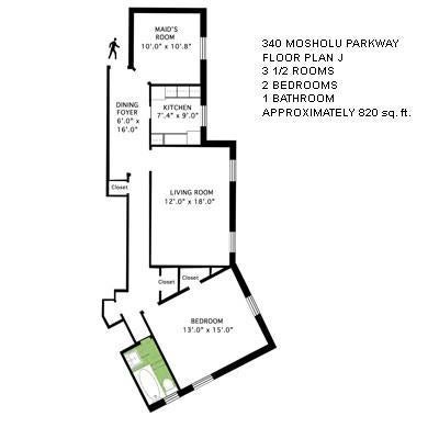 1 of 1 - 340 Mosholu Parkway # 2-j, Bronx, NY