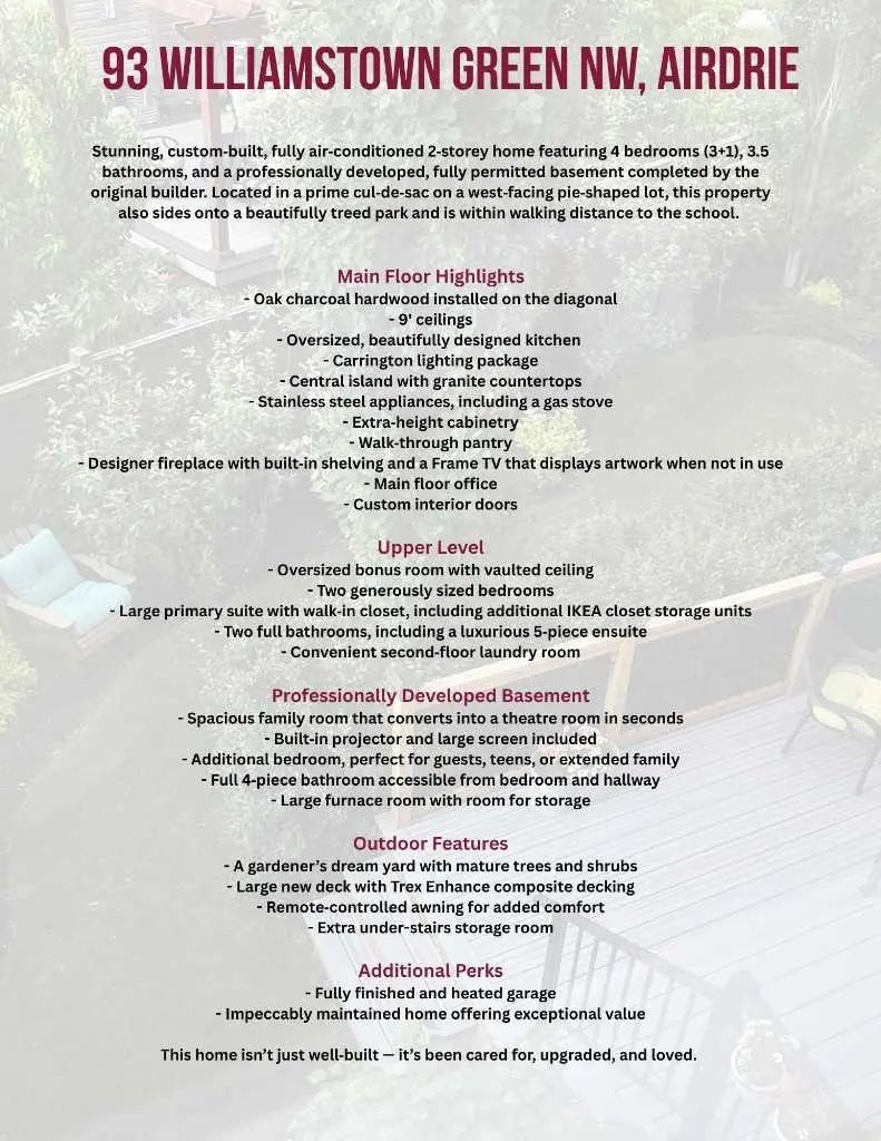 93 Williamstown Green Northwest, Airdrie – Residential Detached Listing Photo 2