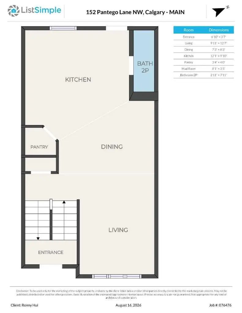 152 Pantego Lane Northwest, Calgary – Residential Row/Townhouse Listing Photo 5