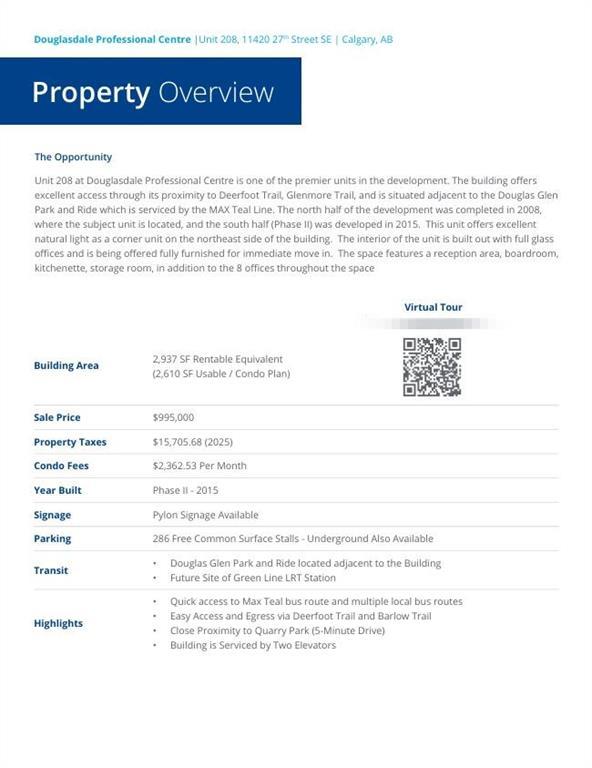 208, 11420 27 Street Southeast, Calgary – Commercial Office Listing Photo 3