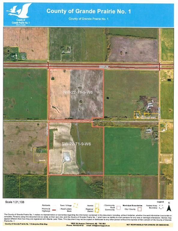 W 1/2 22-71-9-w6 43 Highway, Huallen