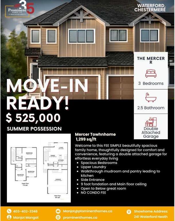 Photo for MLS®# A2196076 - home for sale at 281 Waterford Heath, NONE, Chestermere Alberta