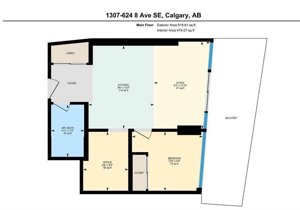 1307, 624 8 Avenue Southeast, Calgary – Residential Apartment Listing Photo 28