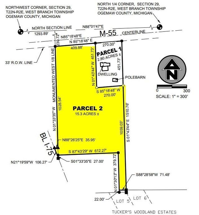 0 W M-55, West Branch